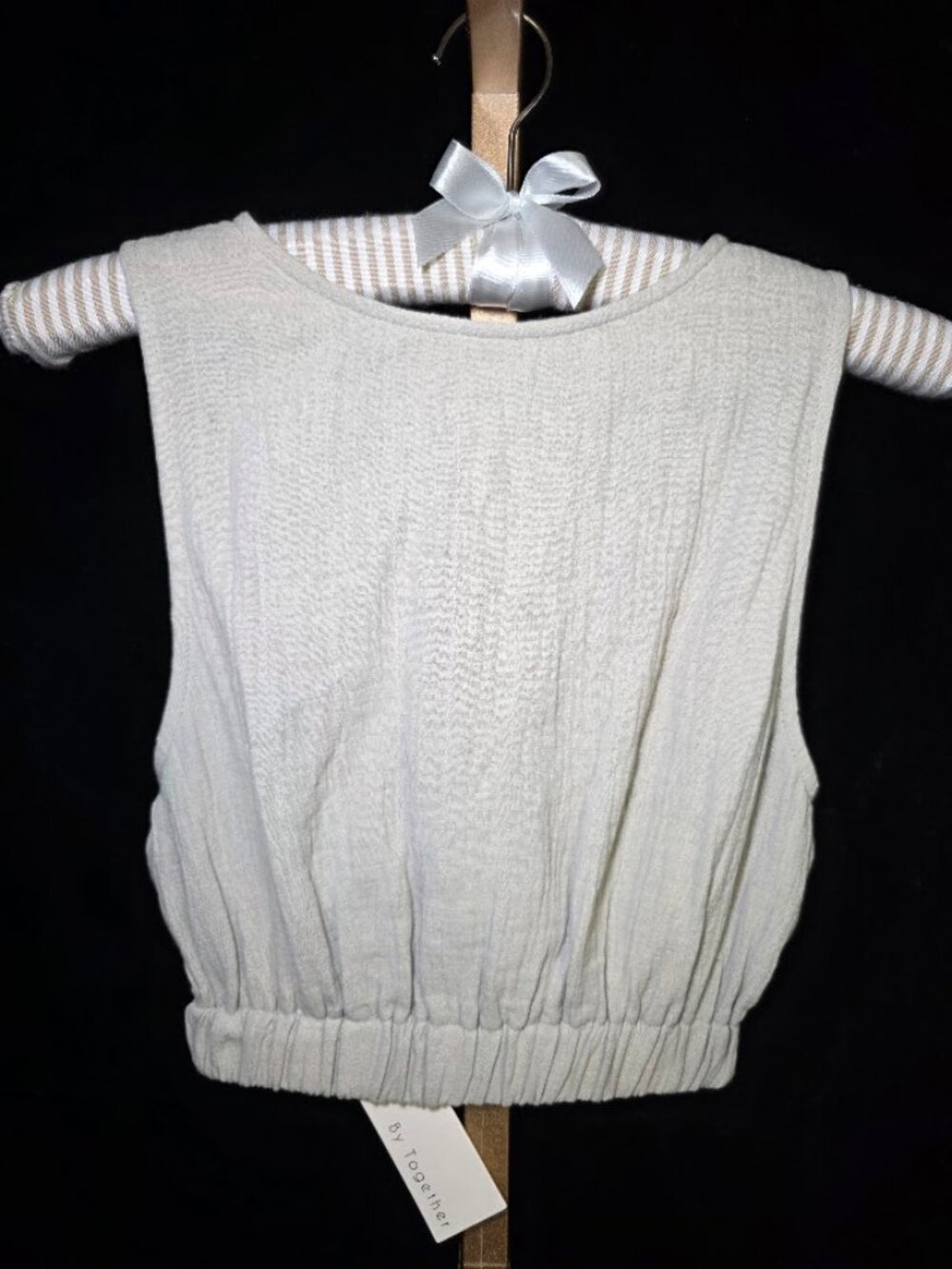 NWT By Together Woven Open Back Crop Top S